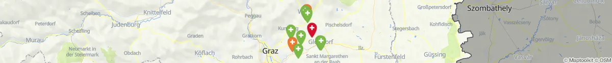 Kartenansicht für Apotheken-Notdienste in der Nähe von Sankt Ruprecht an der Raab (Weiz, Steiermark)